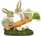 8.9 Inches Sisal Easter Bunny Decor on Carrot Seesaw, Natural Straw Easter Decorations Bunny Figurine on Moss Meadow as Spring Decor, Easter Table Decor